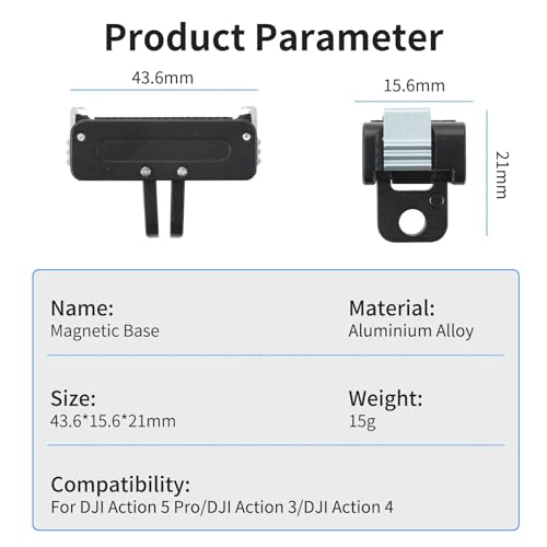 ZORBES® Magnetic Adapter Mount for DJI Action 5pro/4/3 Quick Release Adapter with Connection Adapter, for DJI Accessories, Attachable Tripod, Vlogging ZORBES® Magnetic Adapter Mount for DJI Action 5pro/4/3 Quick Release Adapter with Connection Adapter, for DJI Accessories, Attachable Tripod, Vlogging